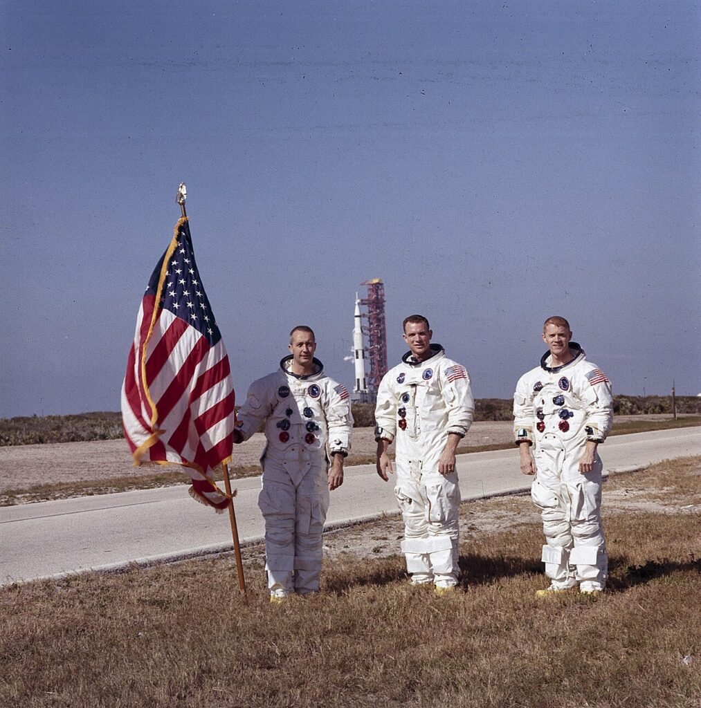 Apollo astronauts before launch
